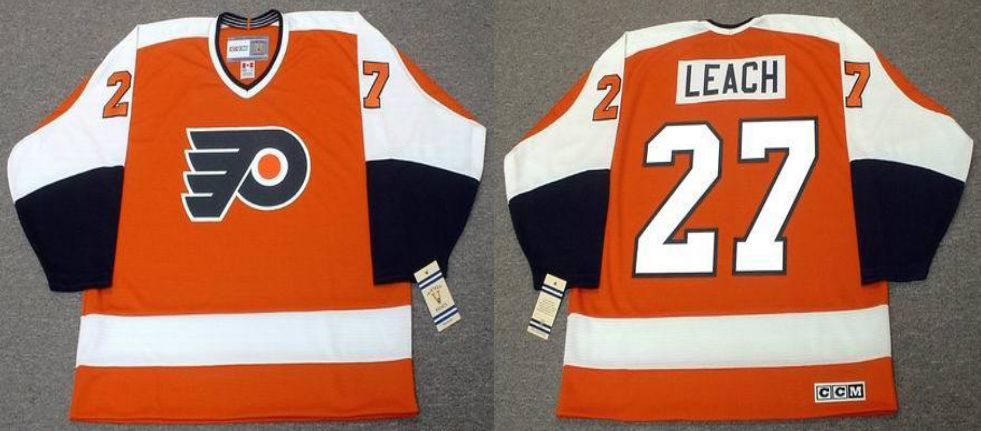 2019 Men Philadelphia Flyers #27 Leach Orange CCM NHL jerseys